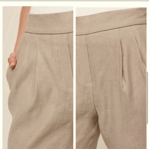 BABATON Aritizia $148 Conan Lyocell Cropped Dk Tan Trouser Pants 6 EUC - Picture 12 of 13